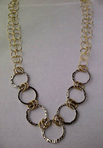 Circle Necklace 2, with gold chain