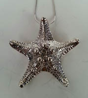 Large Silver Starfish Pendant